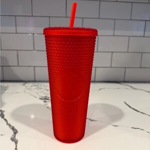 Starbucks Vibrant Red Studded Tumbler with Straw